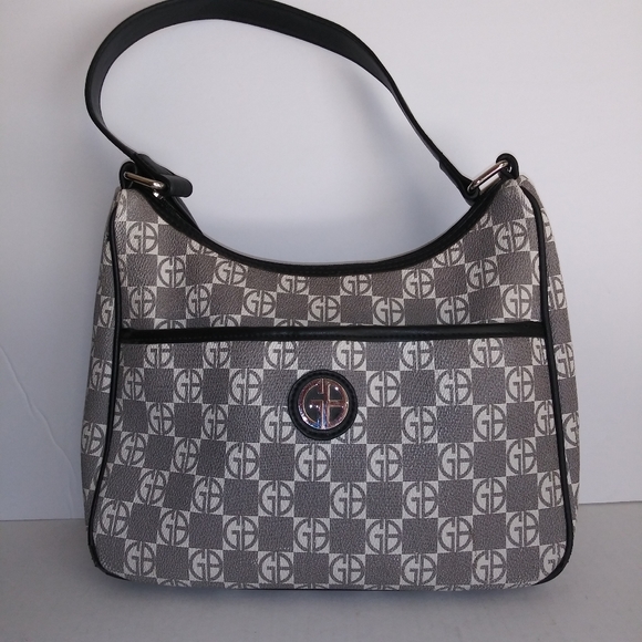 Giani Bernini Gray White Black Trim Handbag - Picture 1 of 16